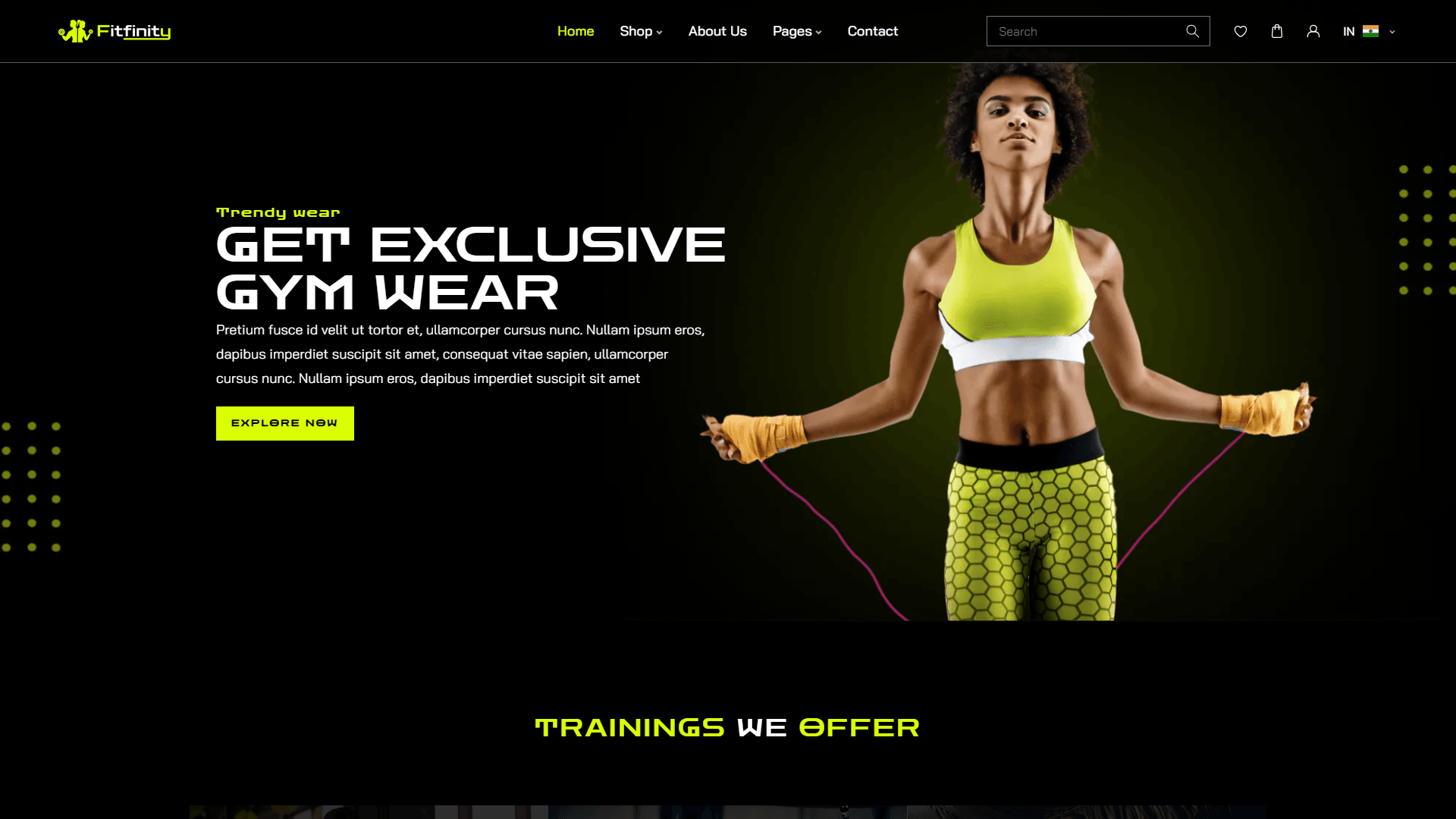 Fitwear & Sports Equipment Shopify Website