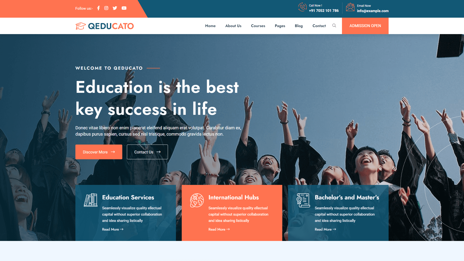 Comprehensive University & College Education WordPress Website