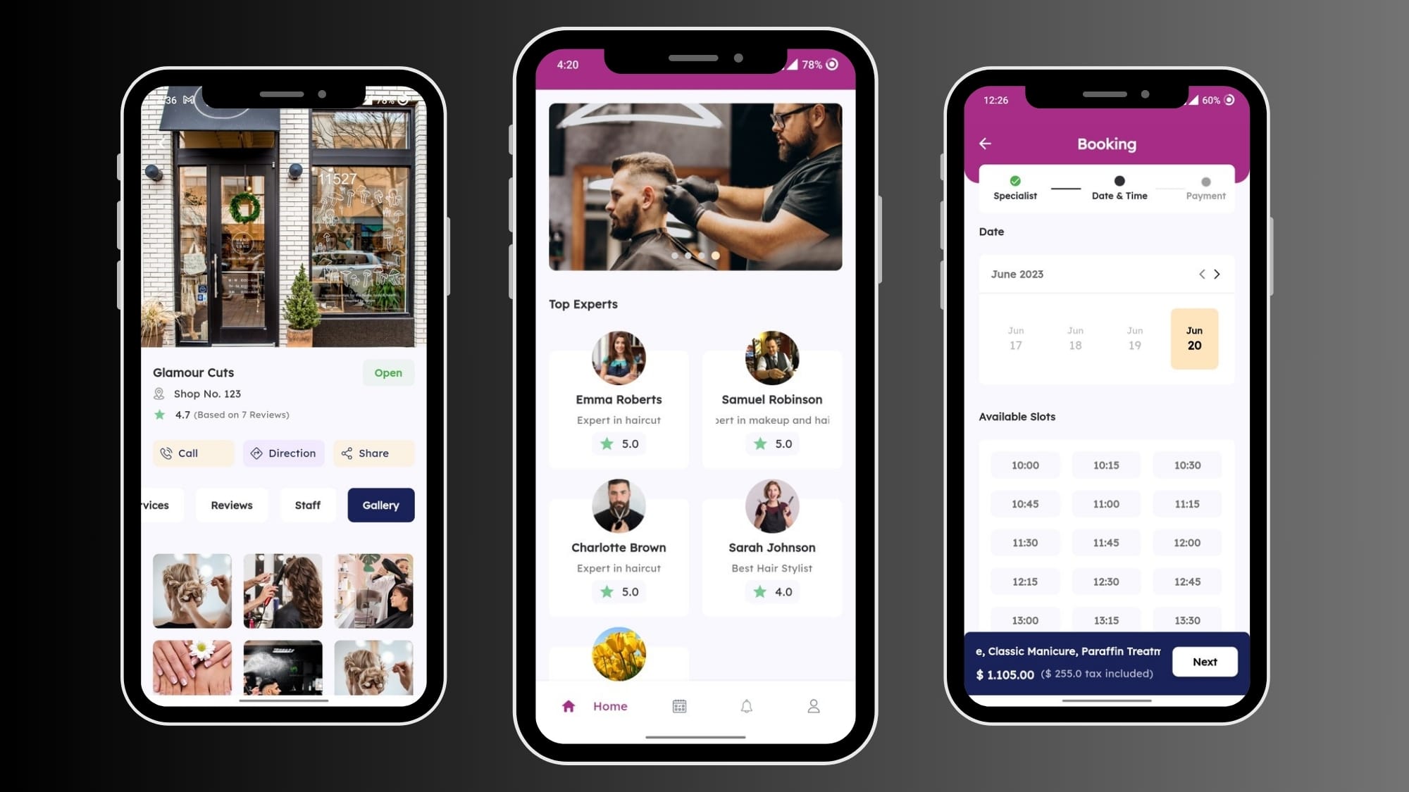 Salon & Spa Management Custom Mobile App